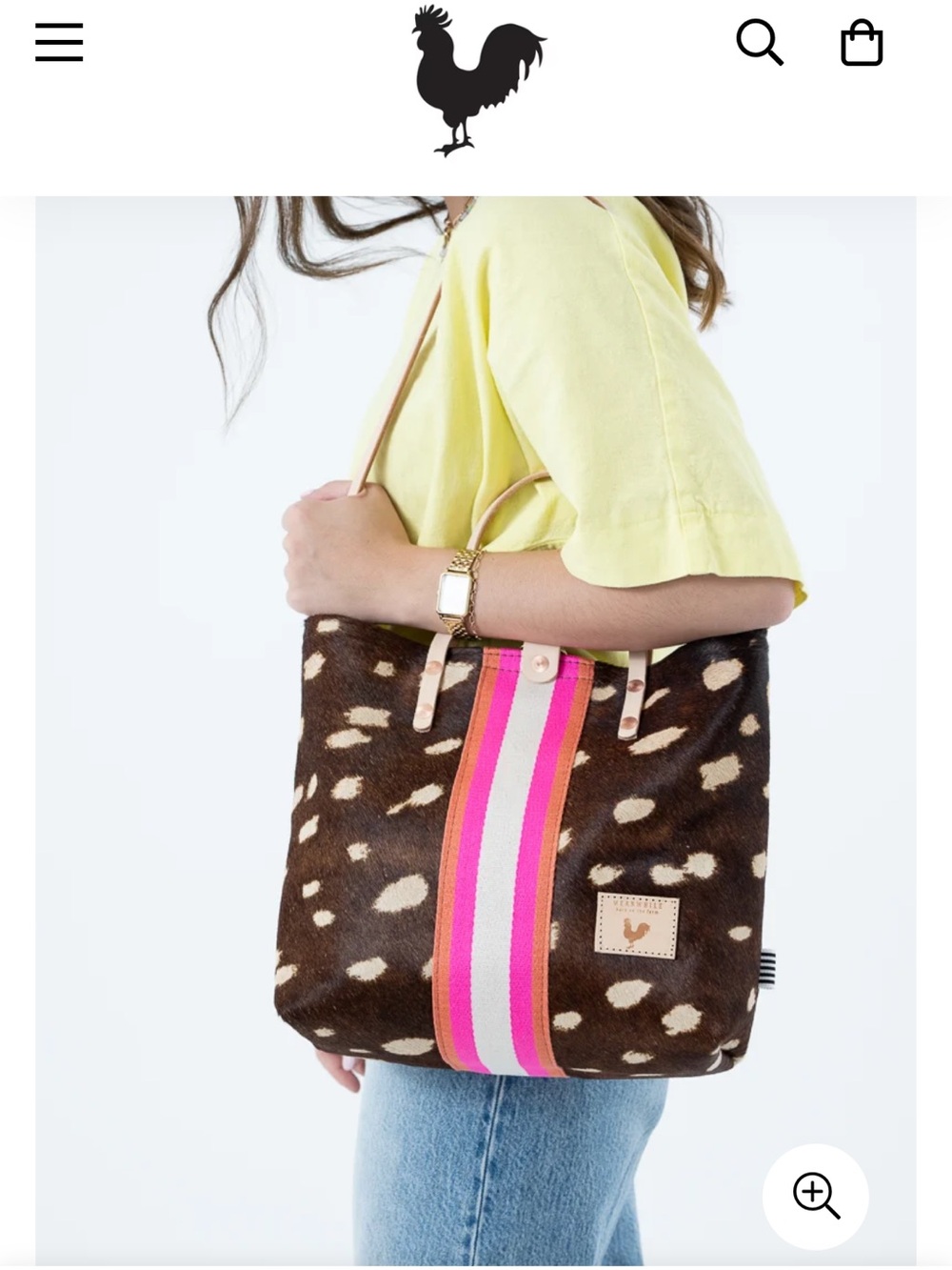 Limited Edition* Spotted Leather Handtote with Webbing